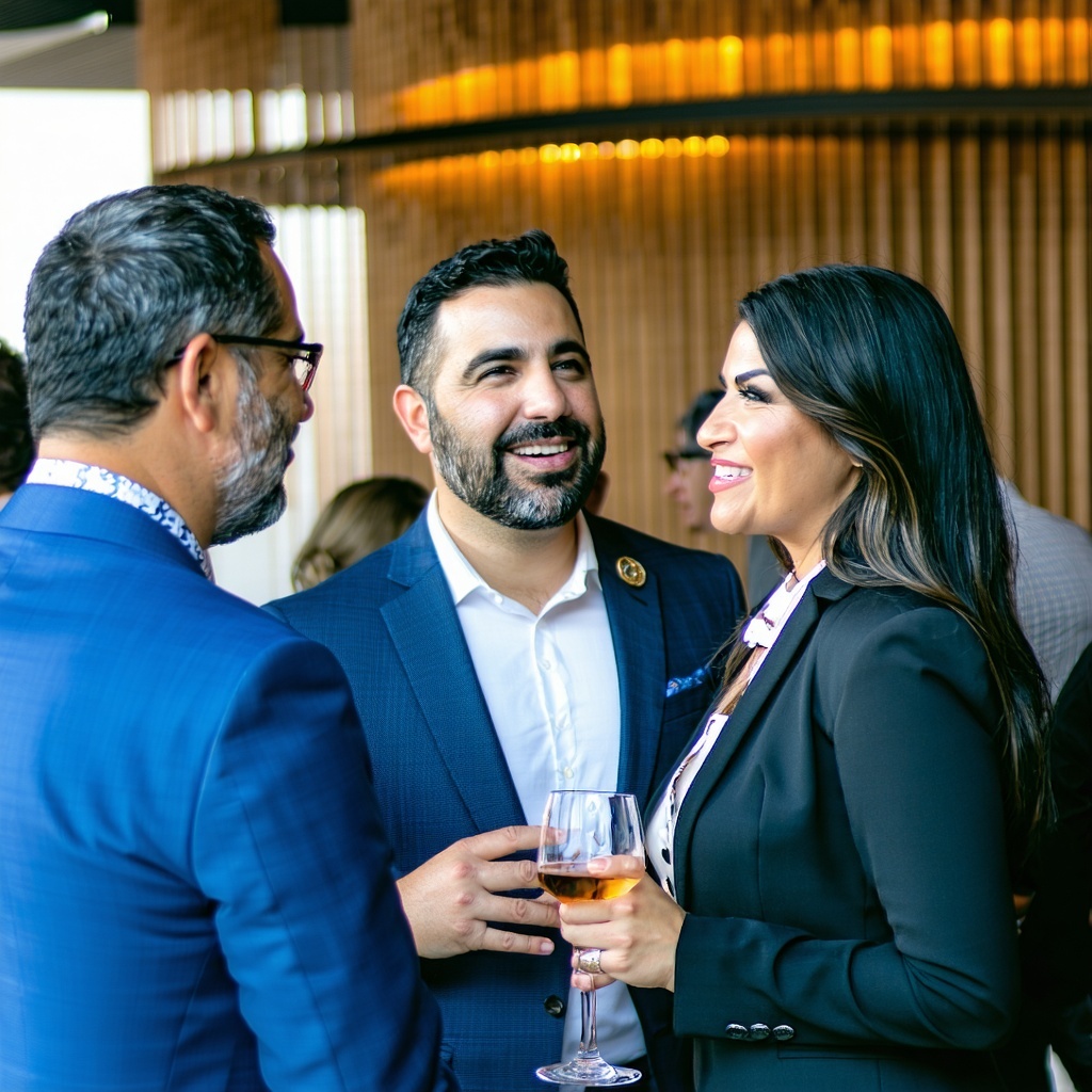 Latino agents networking at an event-1 Latino agents networking at an event-1